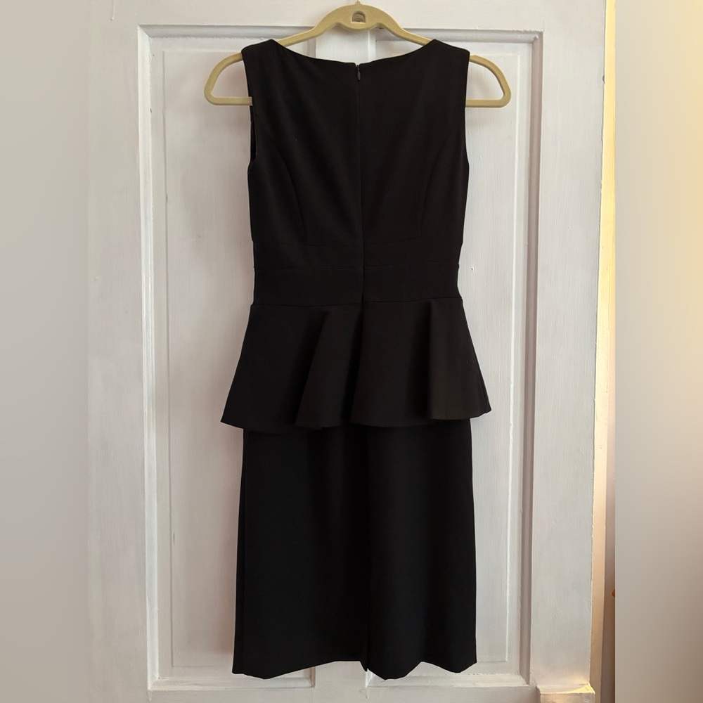 Ellen Tracy Black Midi Peplum Dress